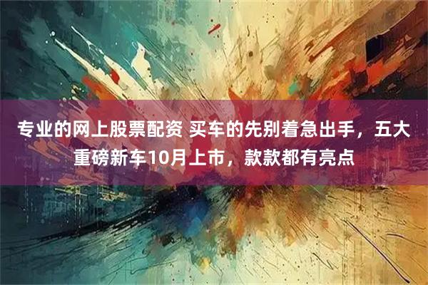 专业的网上股票配资 买车的先别着急出手，五大重磅新车10月上市，款款都有亮点
